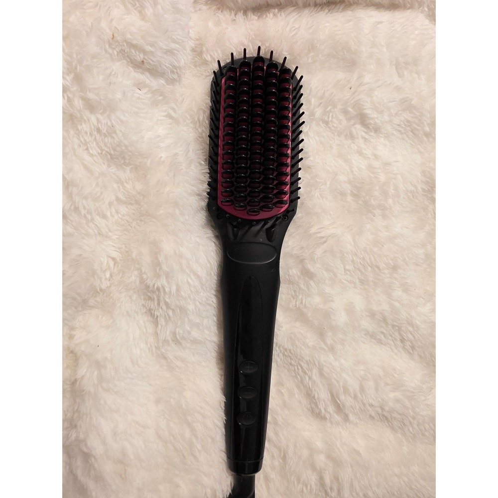 MiroPure S102 Hair Straightener Brush Ionic Heated Styling Comb Black Pink